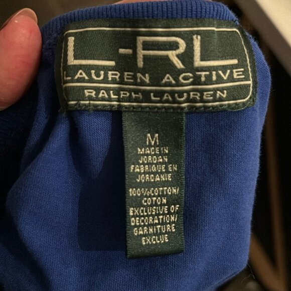 Lauren Ralph Lauren Active Blue Cotton Embroidered Logo Shirt - Picture 7 of 7